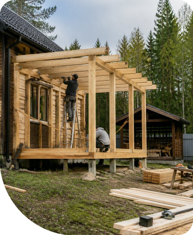 Строительство пристроек и построек на участке в Еманжелинске