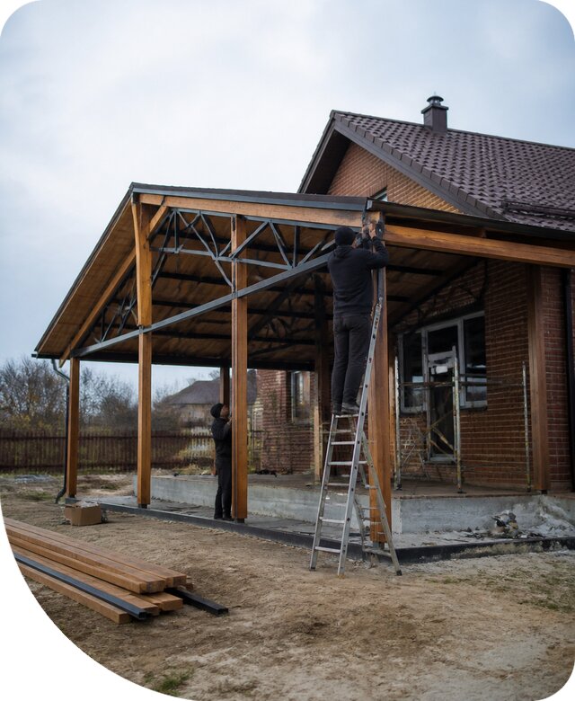 Пристройка навеса к дому и участку в Еманжелинске под ключ